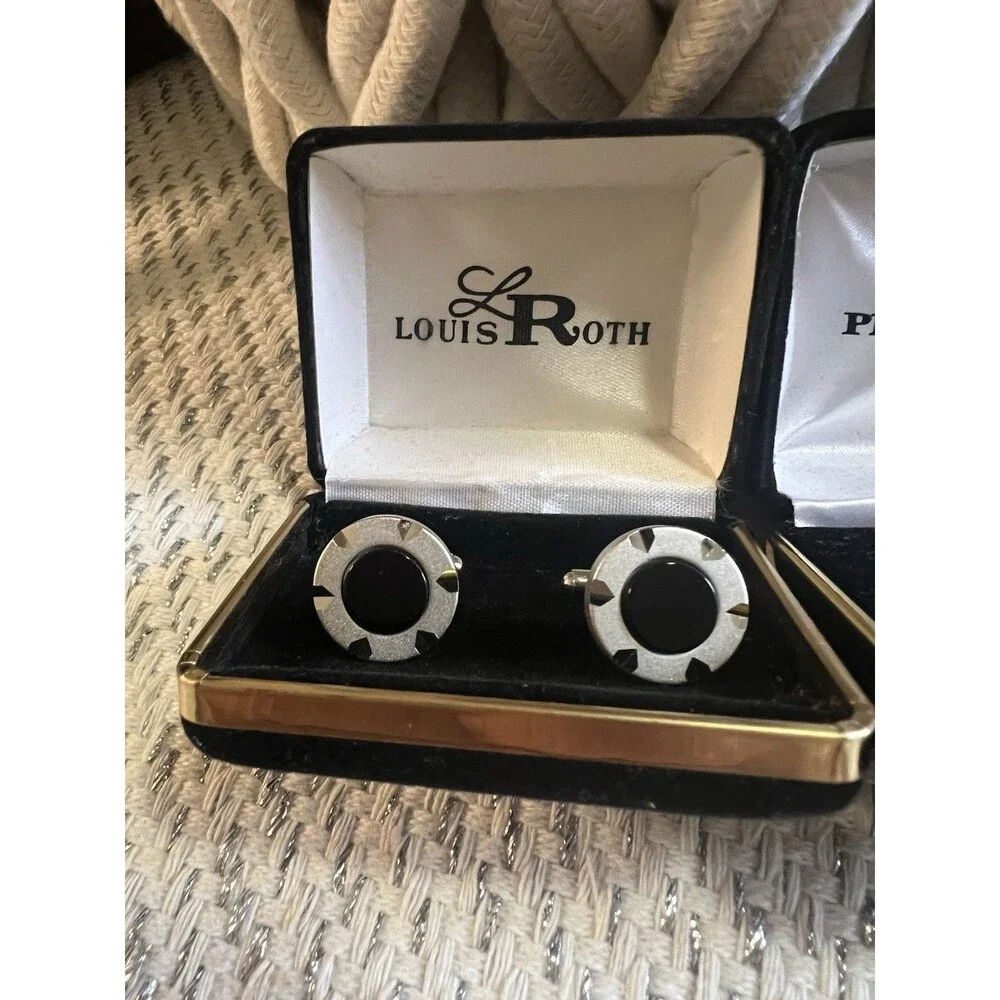 VTG Pronto Uomo Men’s Shirt Formal Cufflinks Lot Of 3 In Orig Case